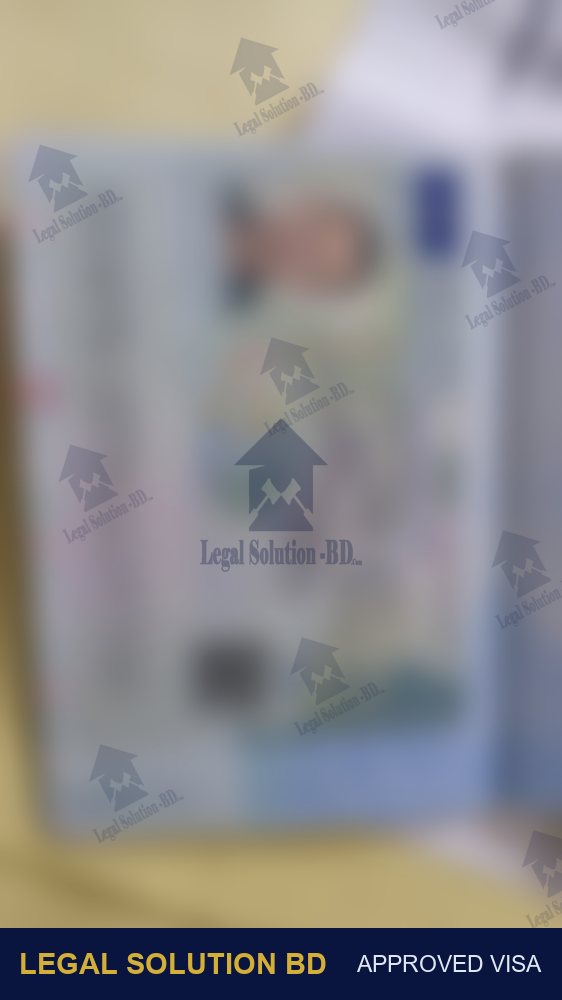 Approved Europe work visa — Legal Solution BD client (personal details hidden for privacy)