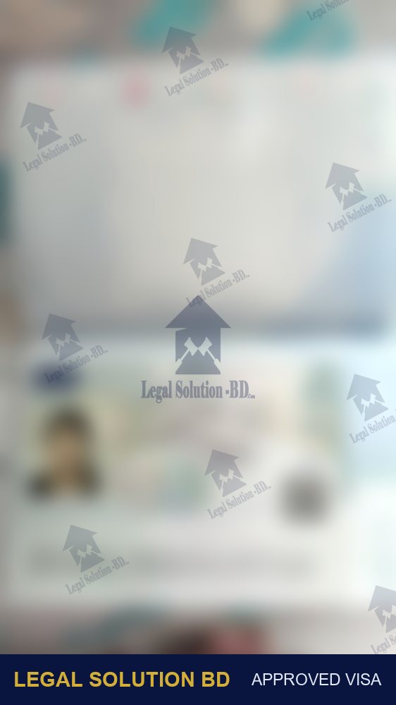 Approved Europe work visa — Legal Solution BD client (personal details hidden for privacy)