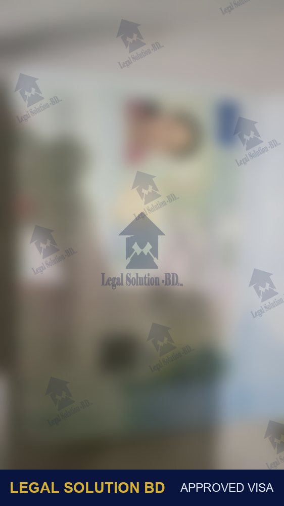 Approved Europe work visa — Legal Solution BD client (personal details hidden for privacy)