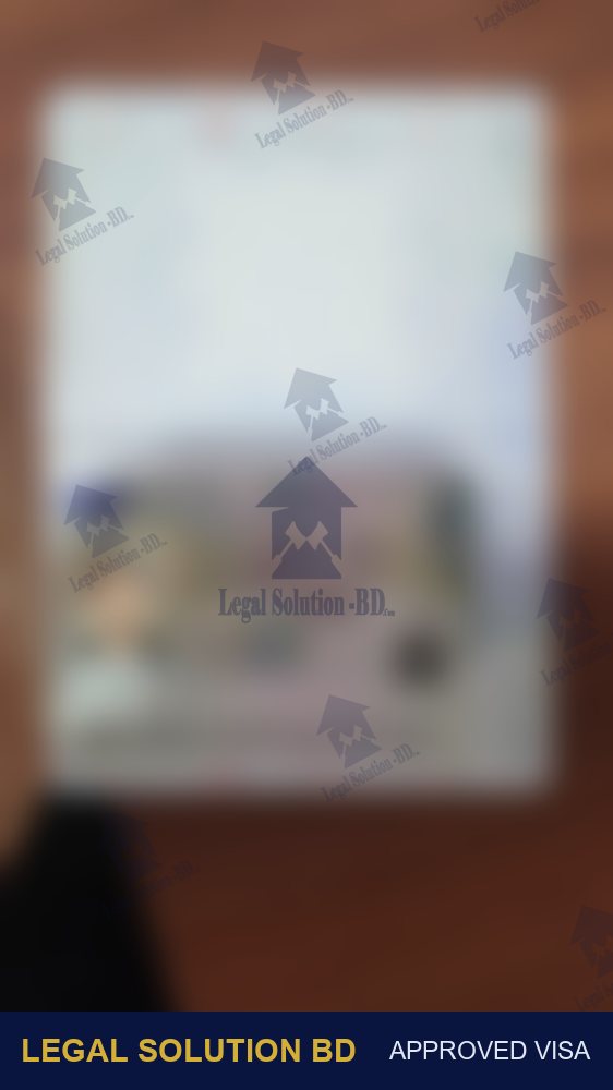 Approved Europe work visa — Legal Solution BD client (personal details hidden for privacy)